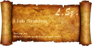 Lieb Szabina névjegykártya
